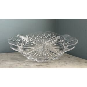 Vintage Cut Lead Crystal Relish Dish Serving 4 Sections Clear Glass Trinket Dish